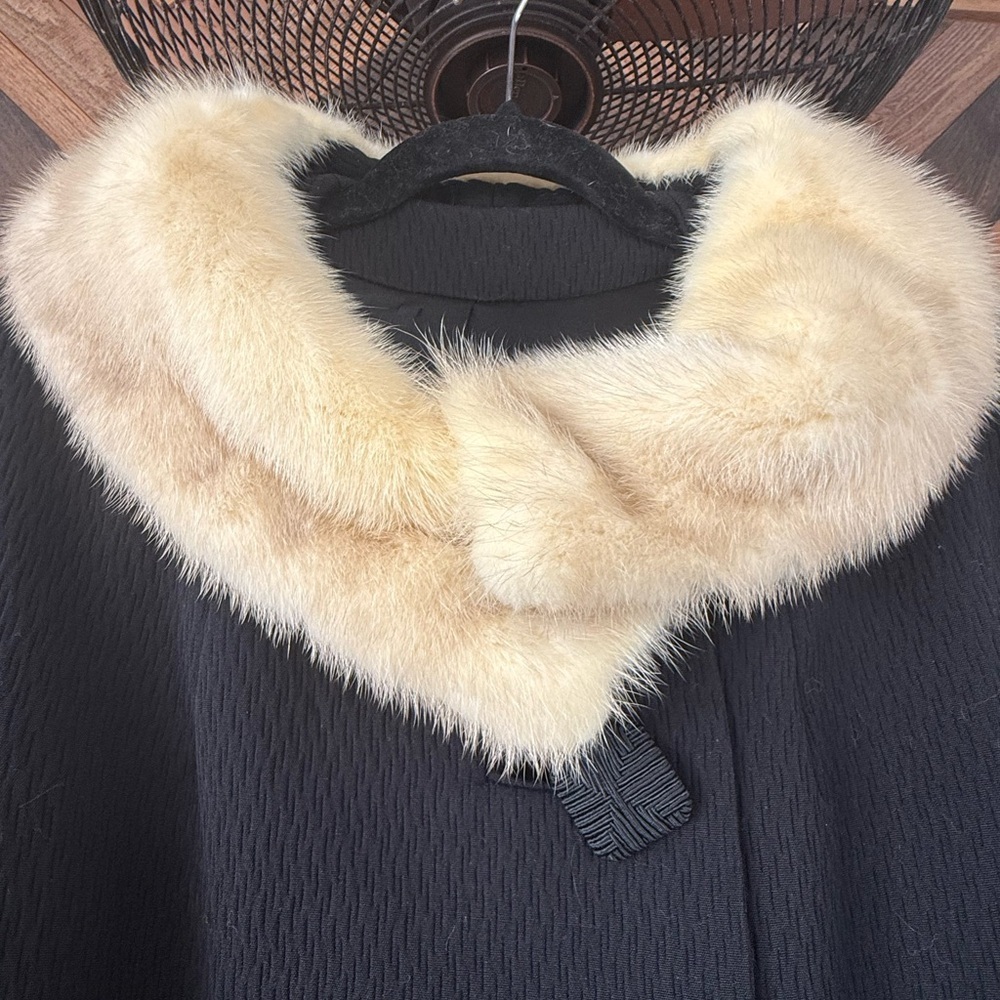 Vintage Union Made Mink Collar Trench Coat 1950s 1960s - Picture 3 of 8